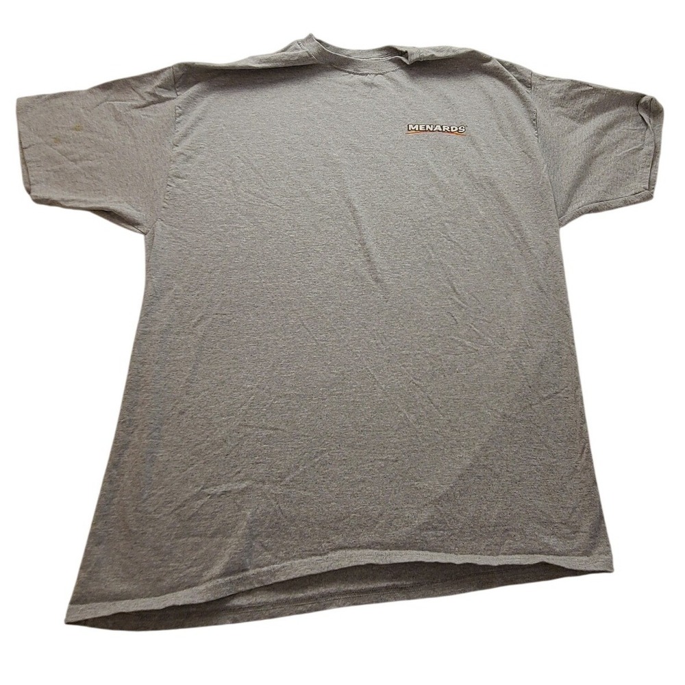 Hanes Menards Logo T-Shirt Men's 2XL Gray Heather Short Sleeve Crewneck Tagless